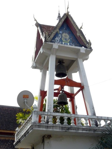 bell tower with satellite antenna